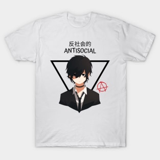 Emo Antisocial Manga and Anime Style T-Shirt